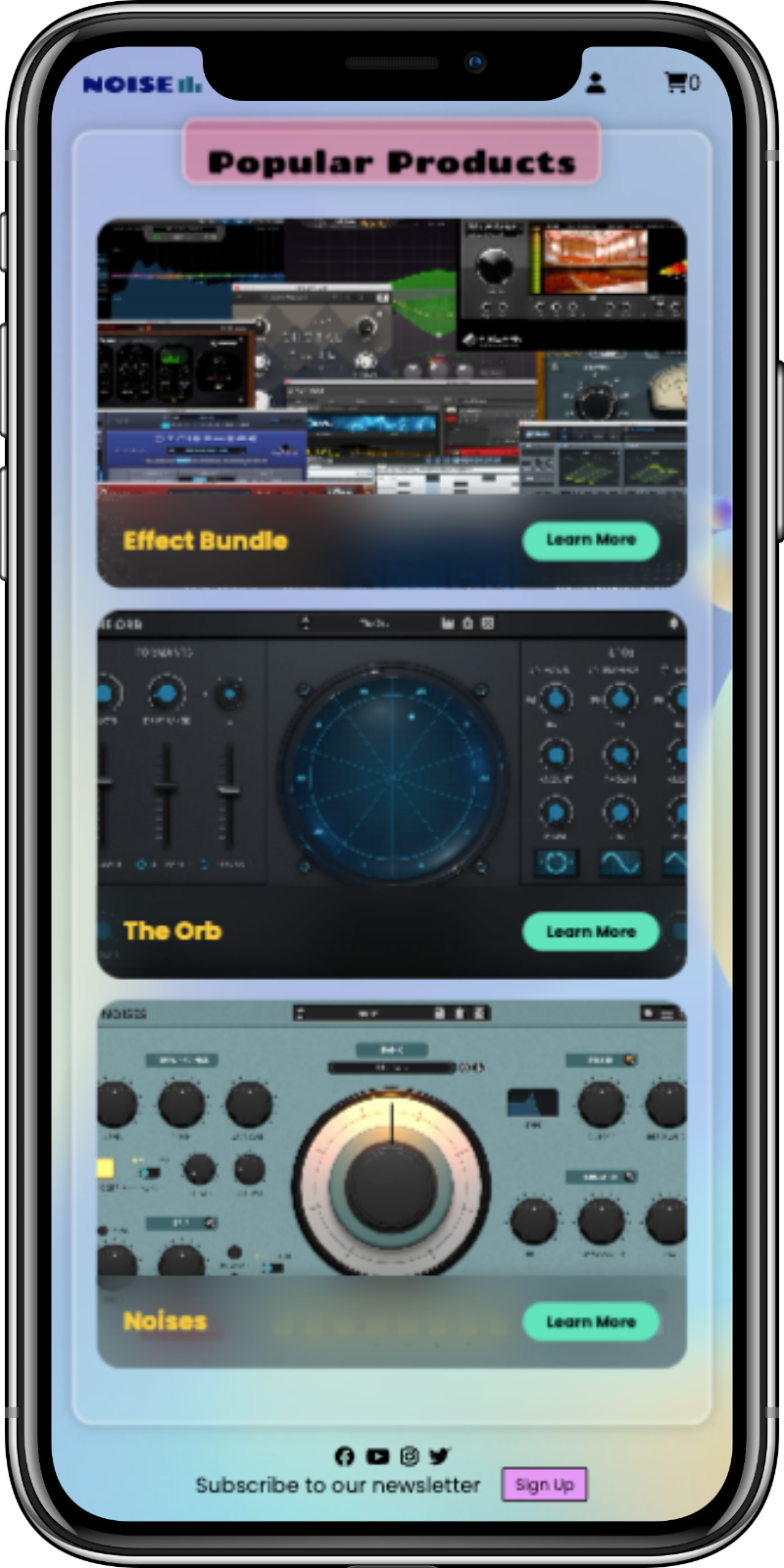 noise shop app for mobile